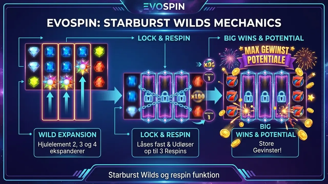 Starburst Wilds og respin funktion