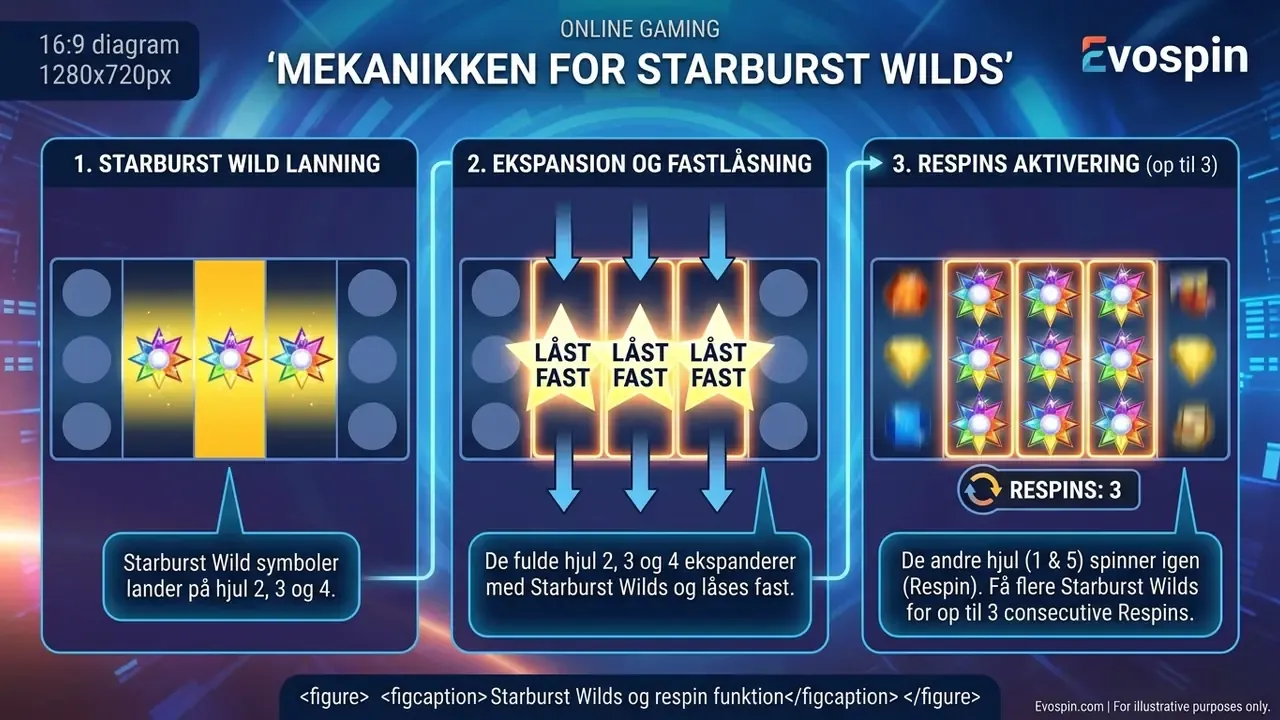 Starburst Wilds og respin funktion