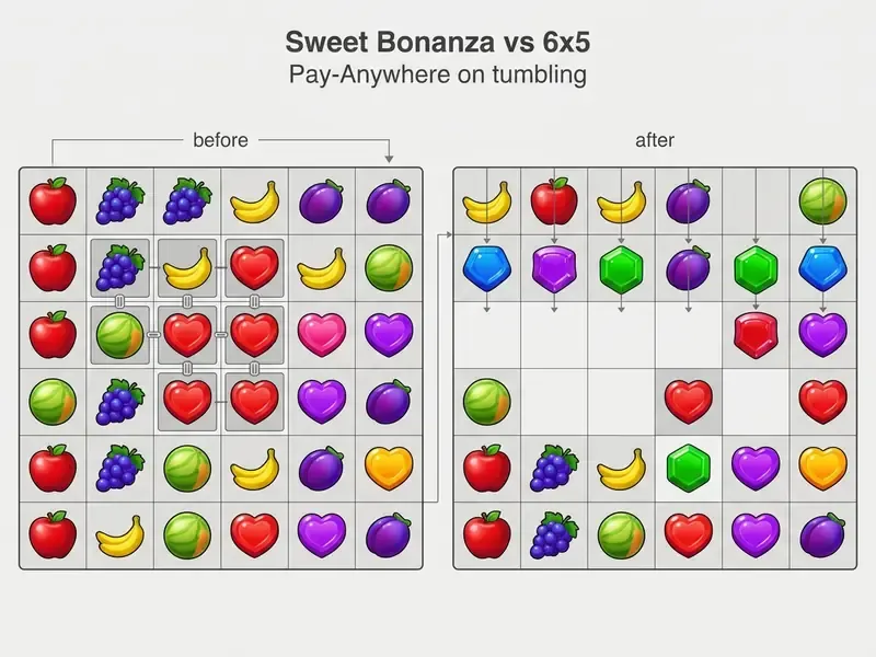 Sweet Bonanza 6x5 spilfelt mekanik