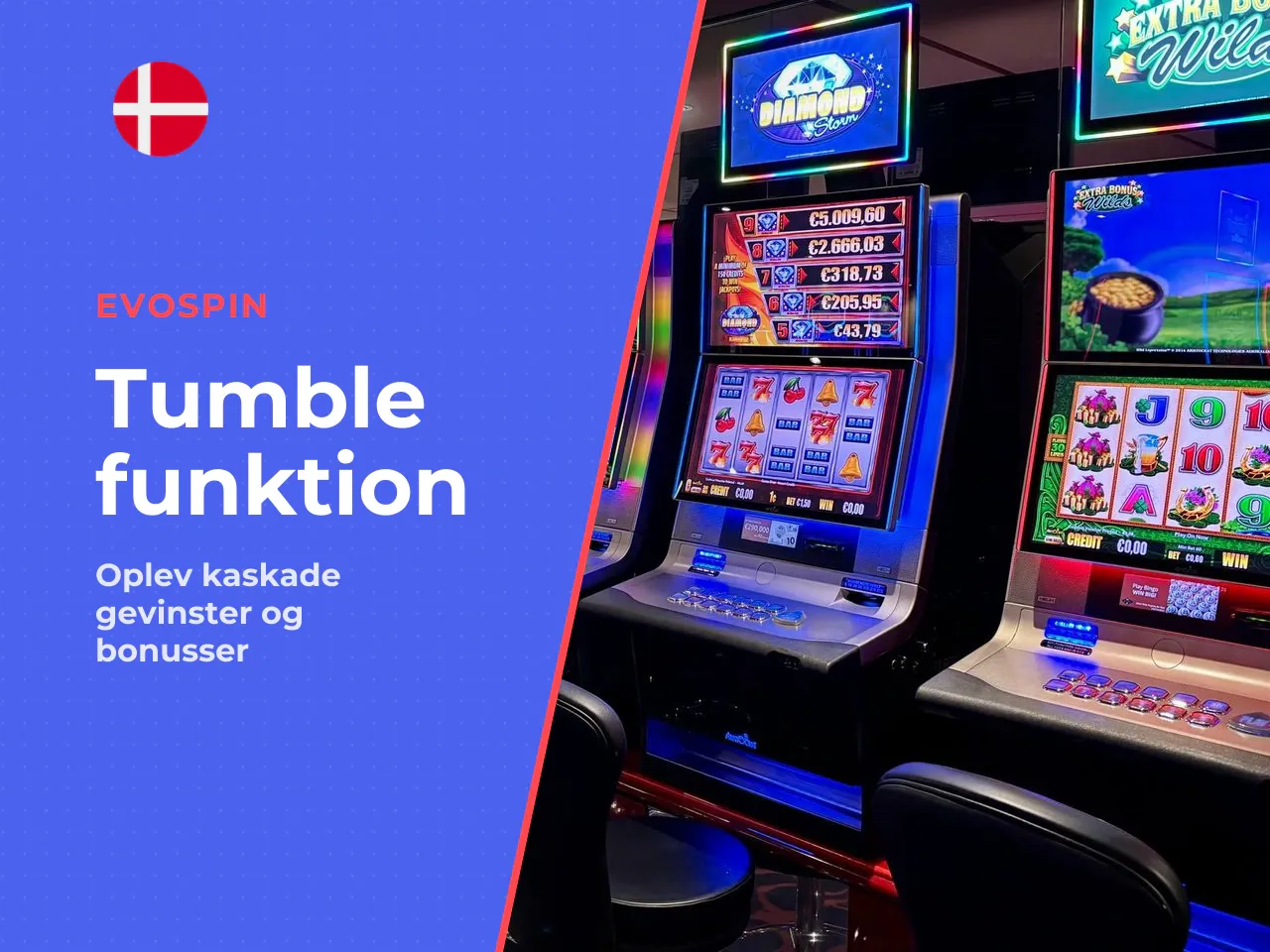 Tumblefunktion og cluster pays. Tumblefunktionen, også